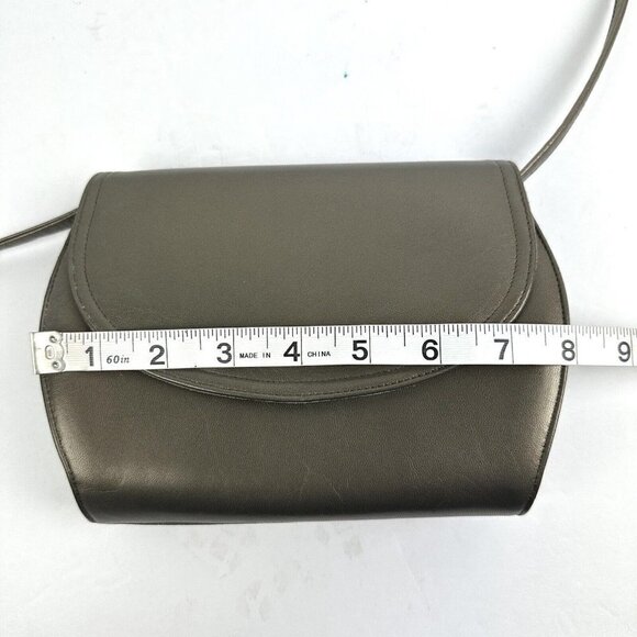 Frenchy of California Shoulder Handbag Gray Brown Leather Purse - Picture 7 of 9